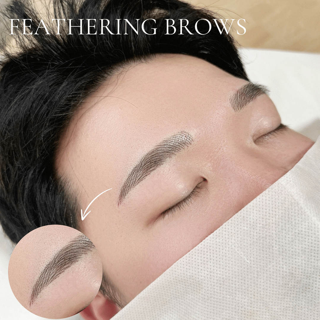 Eyebrow feathering, demonstrating the subtle yet transformative results